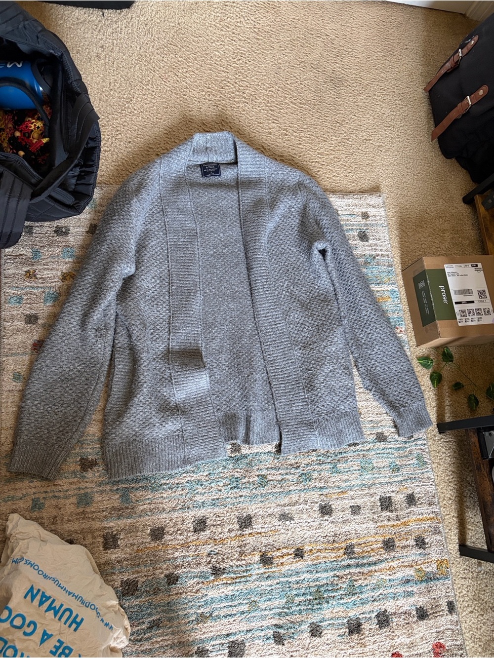 Cozy Grey Open-Front Cardigan Jacket